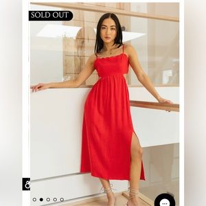 NWT bohme Alanna midi dress in red